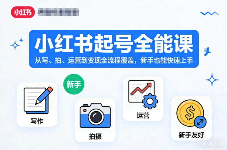 【精】小红书起号全能课,从写、拍、运营到变现全流程覆盖,新手也能快速上手 【精】小红书起号全能课,从写、拍、运营到变现全流程覆盖,新手也能快速上手