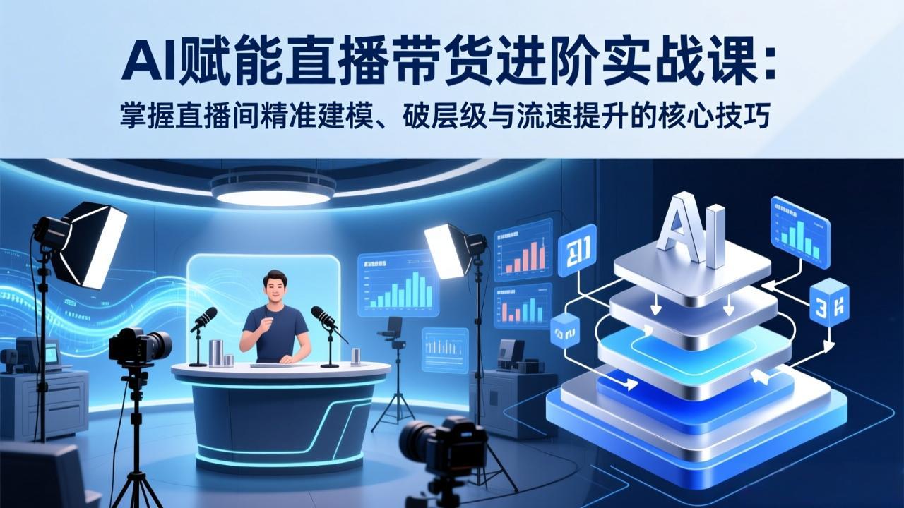 【精】AI赋能直播带货进阶实战课：掌握直播间精准建模、破层级与流速提升的核心技巧