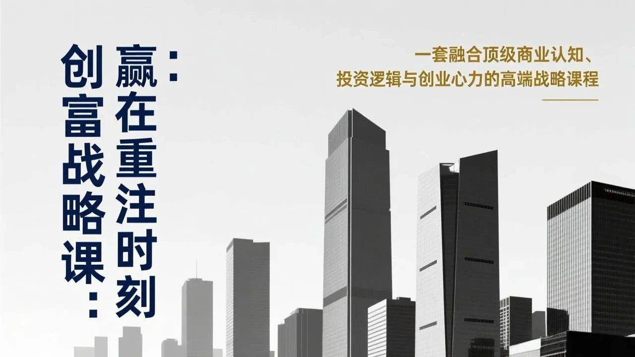 【精】创富战略课线下录音:赢在重注时刻,一套融合顶级商业认知、投资逻辑与创业心力的高端战略课程 【精】创富战略课线下录音:赢在重注时刻,一套融合顶级商业认知、投资逻辑与创业心力的高端战略课程
