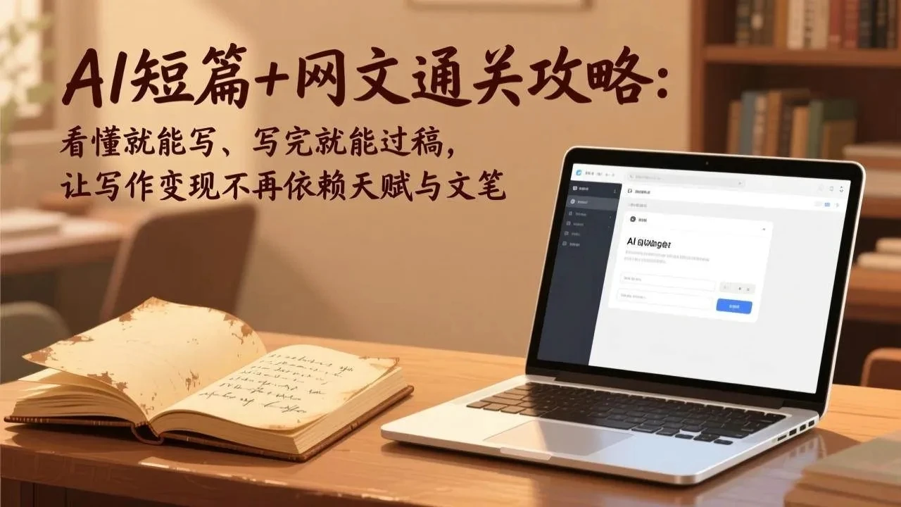 【精】AI短篇+网文通关攻略：看懂就能写、写完就能过稿，让写作变现不再依赖天赋与文笔