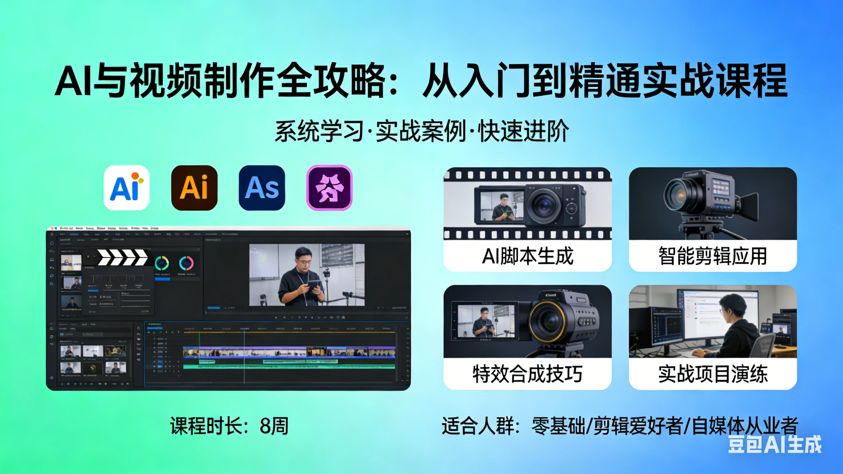 【精】AI与视频制作全攻略：从入门到精通实战课程