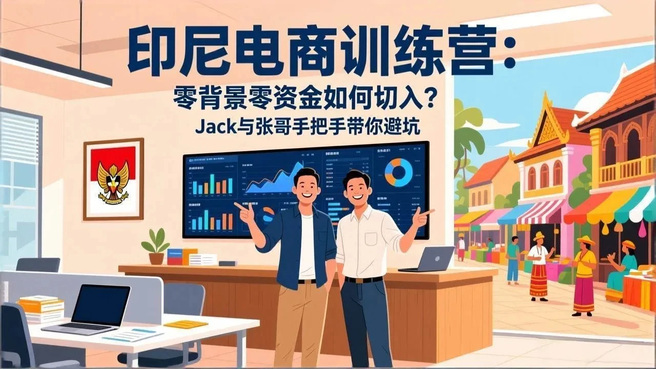 【精】印尼电商训练营：零背景零资金如何切入？Jack与张哥手把手带你避坑