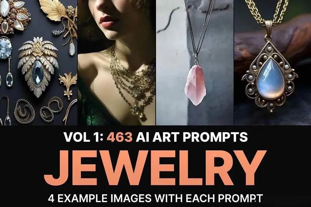 460+专业Midjourney珠宝摄影AI提示词+成效果图,戒指/项链/耳环/手链/宝石/及奢侈配饰等全品类 460+专业Midjourney珠宝摄影AI提示词+成效果图,戒指/项链/耳环/手链/宝石/及奢侈配饰等全品类